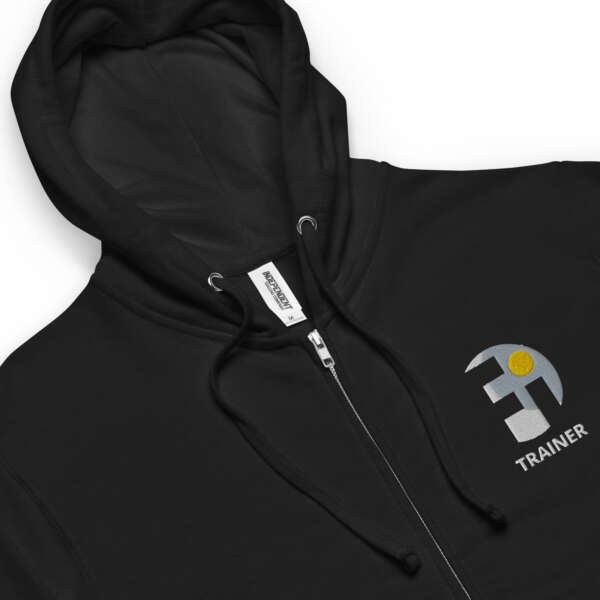 TRAINER Unisex fleece zip up hoodie - Image 4