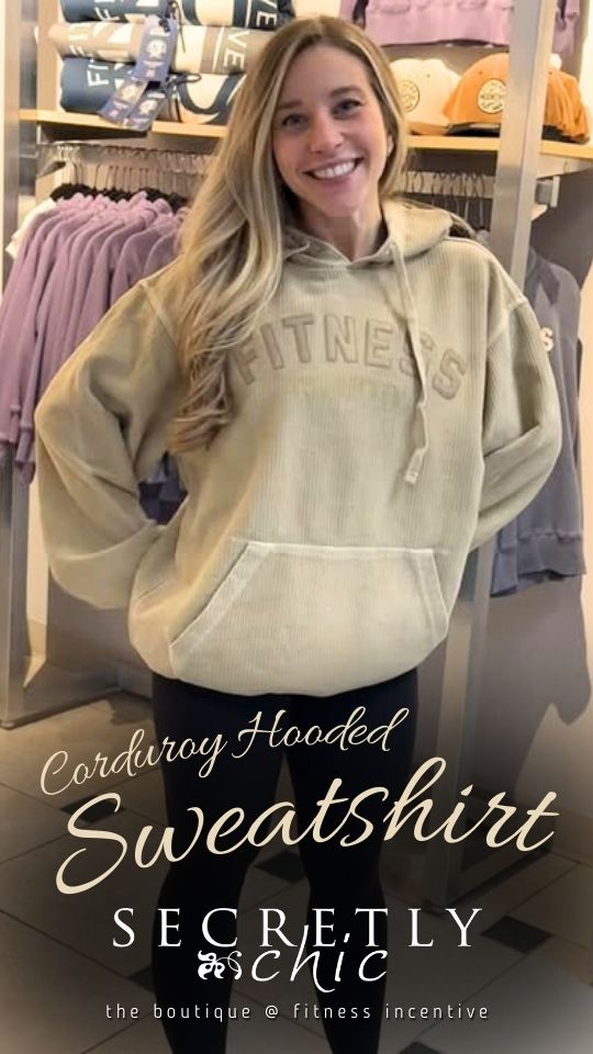 Secretly Chic Corduroy Hooded Sweatshirt